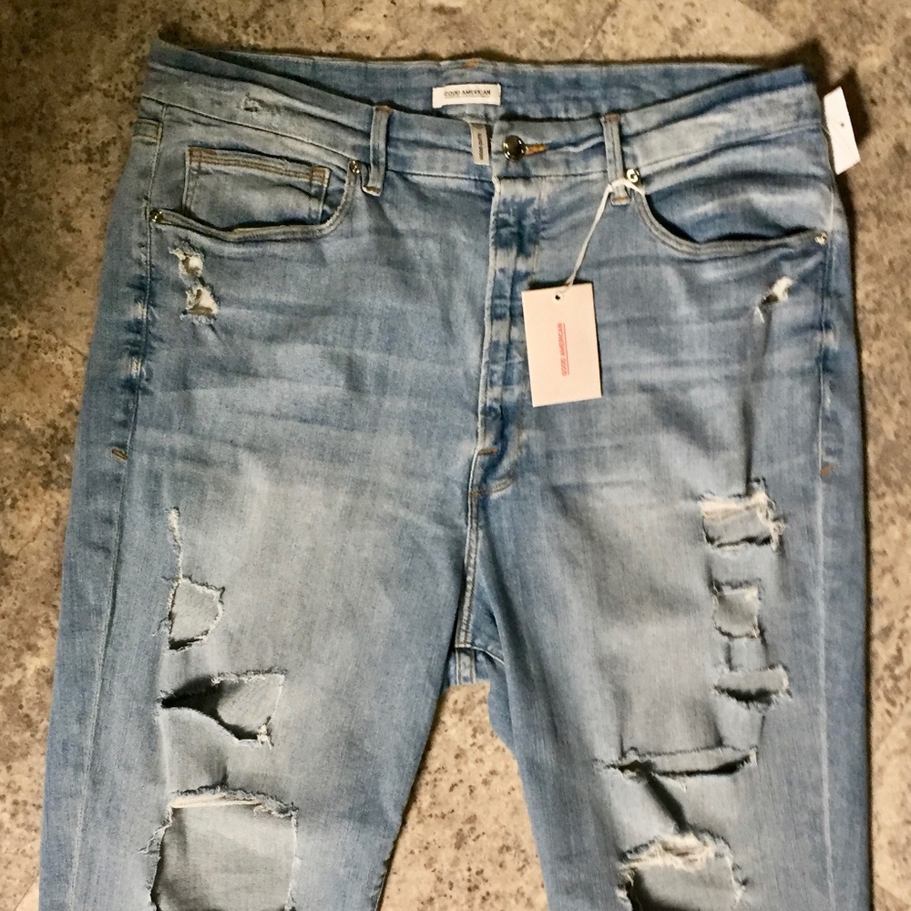 Good American Plus (22) Destruction Skinny Jeans - Picture 2 of 6